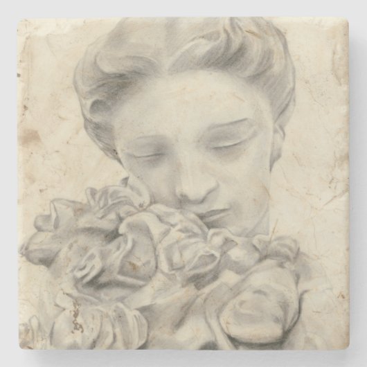 Statue im Garten I Steinuntersetzer (Vorderseite)