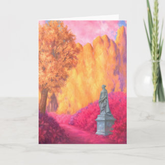"Statue in a Garden." Greeting Card Karte