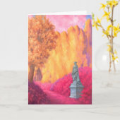 "Statue in a Garden." Greeting Card Karte (Gelbe Blume)