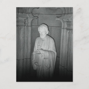 Statue in einem gefundenen Foto Postkarte