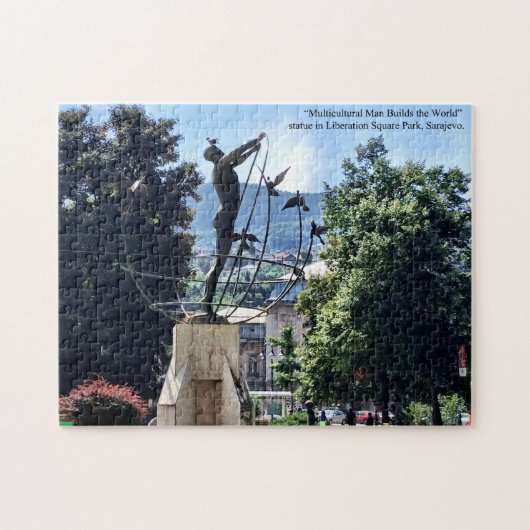 Statue in Sarajevo Park Bosnien Puzzle (Horizontal)