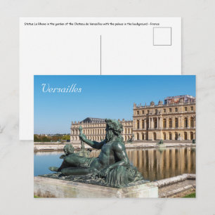 Statue Le Rhone im Garten des Schlosses Versailles Postkarte