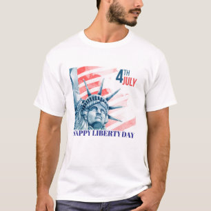 Statue Liberty 4. Juli Custom Mens T-Shirt