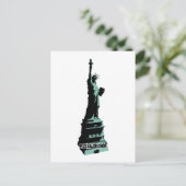 Statue Liberty Green Postkarte (Stehend Vorderseite)