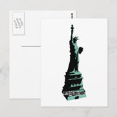 Statue Liberty Green Postkarte (Vorne/Hinten)