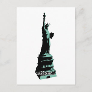 Statue Liberty Green Postkarte