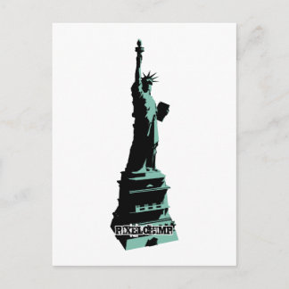 Statue Liberty Green Postkarte