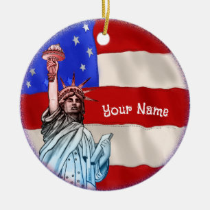 Statue Liberty Keramik Ornament