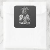 Statue Liberty New York America Tarried Quadratischer Aufkleber (Tasche)