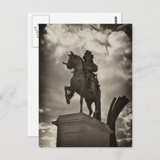 Statue Louis XIV, Versailles Postkarte (Vorne/Hinten)