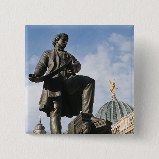 Statue mit Glaskuppel im Kunstverein-Gebäude Button (Vorderseite)