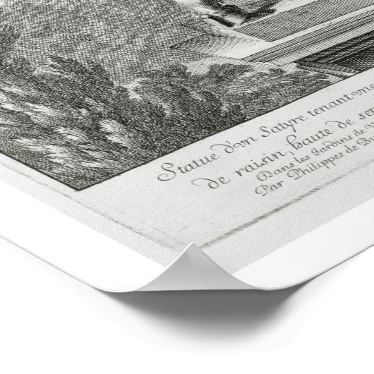 Statue of a Satyr holding a bunch of grapes, Versa Poster (Ecke)