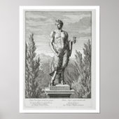 Statue of a Satyr holding a bunch of grapes, Versa Poster (Vorne)