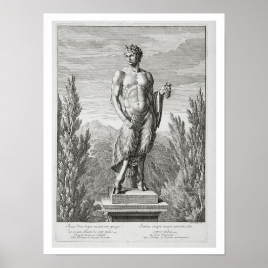 Statue of a Satyr holding a bunch of grapes, Versa Poster (Vorne)