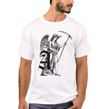 statue of a winged angel holding a scyth