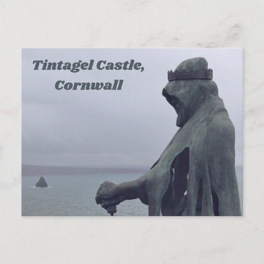 Statue of King Arthur at Tintagel Castle Postkarte (Vorderseite)