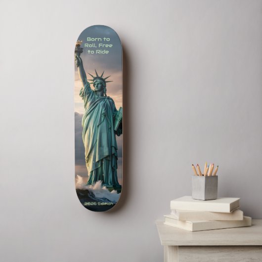 Statue of Liberty 1776–2026 Freedom Skate Art Skateboard (Wandkunst)