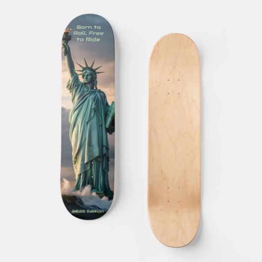 Statue of Liberty 1776–2026 Freedom Skate Art Skateboard (Vorderseite)