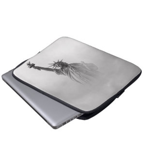 Statue of Liberty America Schwarz-Weiß Laptopschutzhülle