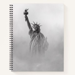 Statue of Liberty America Schwarz-Weiß Notizblock