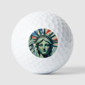 Statue of Liberty & American Flag Art New York Golfball (Vorderseite)