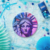 Statue of Liberty & American Flag Art New York Pappteller (Party)