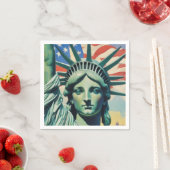 Statue of Liberty & American Flag Art New York Serviette (Beispiel)