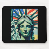 Statue Of Liberty American Flag Art New York T Shi Mousepad (Vorne)