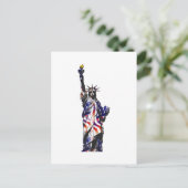 Statue of Liberty American USA National Flag Indep Postkarte (Stehend Vorderseite)
