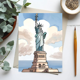 Statue of Liberty Aquarell Wahrzeichen Postkarte