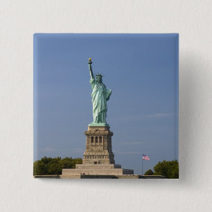 Statue of Liberty auf Liberty Island in New Button