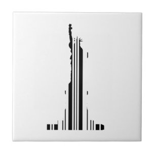 STATUE OF LIBERTY BAR CODE New York Barcode Fliese