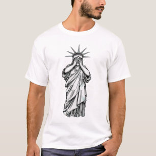Statue of Liberty bedeckt ihr Gesicht mit Scham we T-Shirt