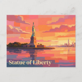Statue of Liberty bei Sonnenuntergang New York Postkarte
