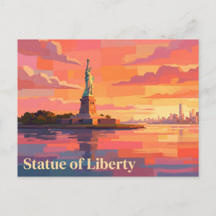 Statue of Liberty bei Sonnenuntergang New York Postkarte