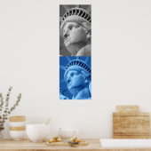 Statue of Liberty Blue Gray Pop Kunstgewerbe Poster (Küche)