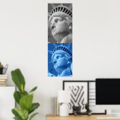 Statue of Liberty Blue Gray Pop Kunstgewerbe Poster (Heimbüro)