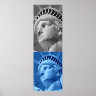 Statue of Liberty Blue Gray Pop Kunstgewerbe Poster
