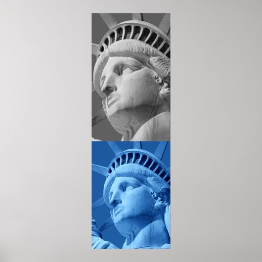 Statue of Liberty Blue Gray Pop Kunstgewerbe Poster (Vorne)