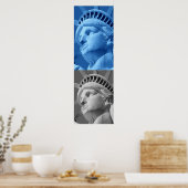 Statue of Liberty Blue Gray Pop Kunstgewerbe Poster (Küche)