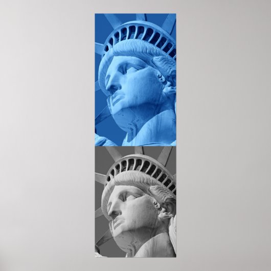 Statue of Liberty Blue Gray Pop Kunstgewerbe Poster (Vorne)