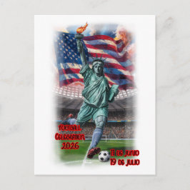 Statue of Liberty Celebrating Football on a Feiertagspostkarte