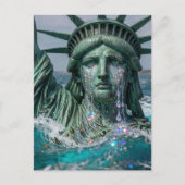 Statue of Liberty Cries and Melts in Water Postkarte (Vorderseite)
