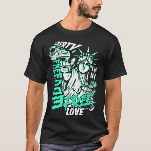 Statue Of Liberty Freedom Money USA Graffiti T-Shirt (Vorderseite)