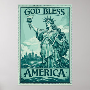 Statue of Liberty - Gott segne Amerika Poster