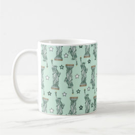 Statue of Liberty - Green Stars Coffee Mug Kaffeetasse