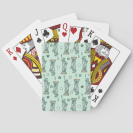 Statue of Liberty - Green Stars Playing Cards Spielkarten