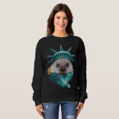 Statue of Liberty Igel 4. Juli Tier USA Sweatshirt (Vorne ganz)