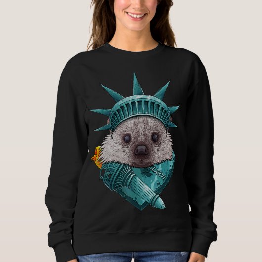 Statue of Liberty Igel 4. Juli Tier USA Sweatshirt (Vorderseite)