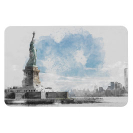Statue of Liberty Magnet Manhattan NYC Wasserfarbe